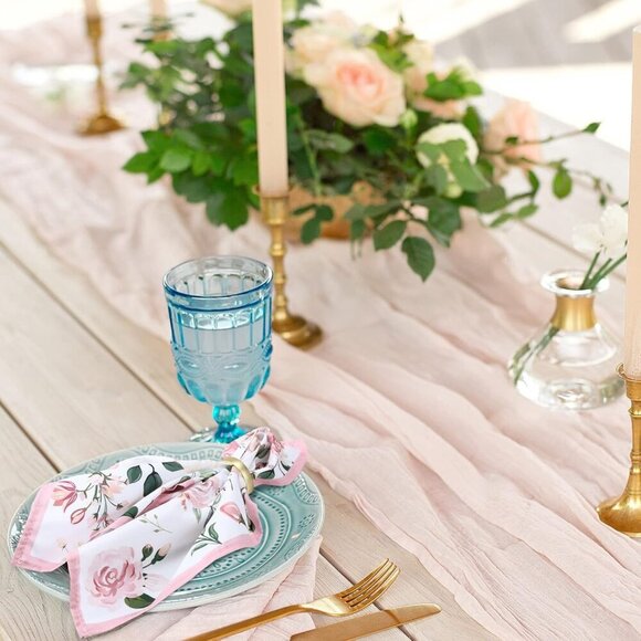 12 Pcs Floral Cloth Napkins 20'' x 20'' Washable Dinner Tea Party Napkins for Ki - Picture 2 of 6